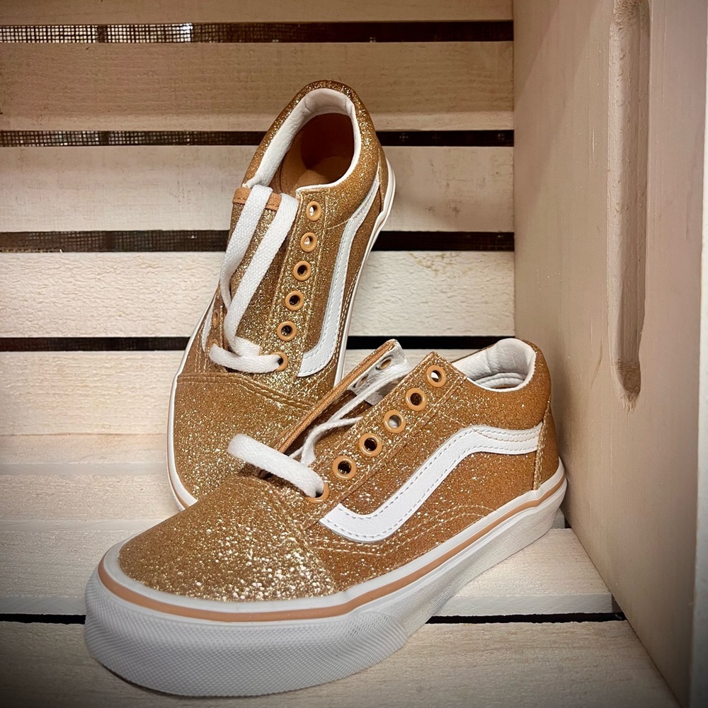 Vans Gold Glitter Kids Sneakers